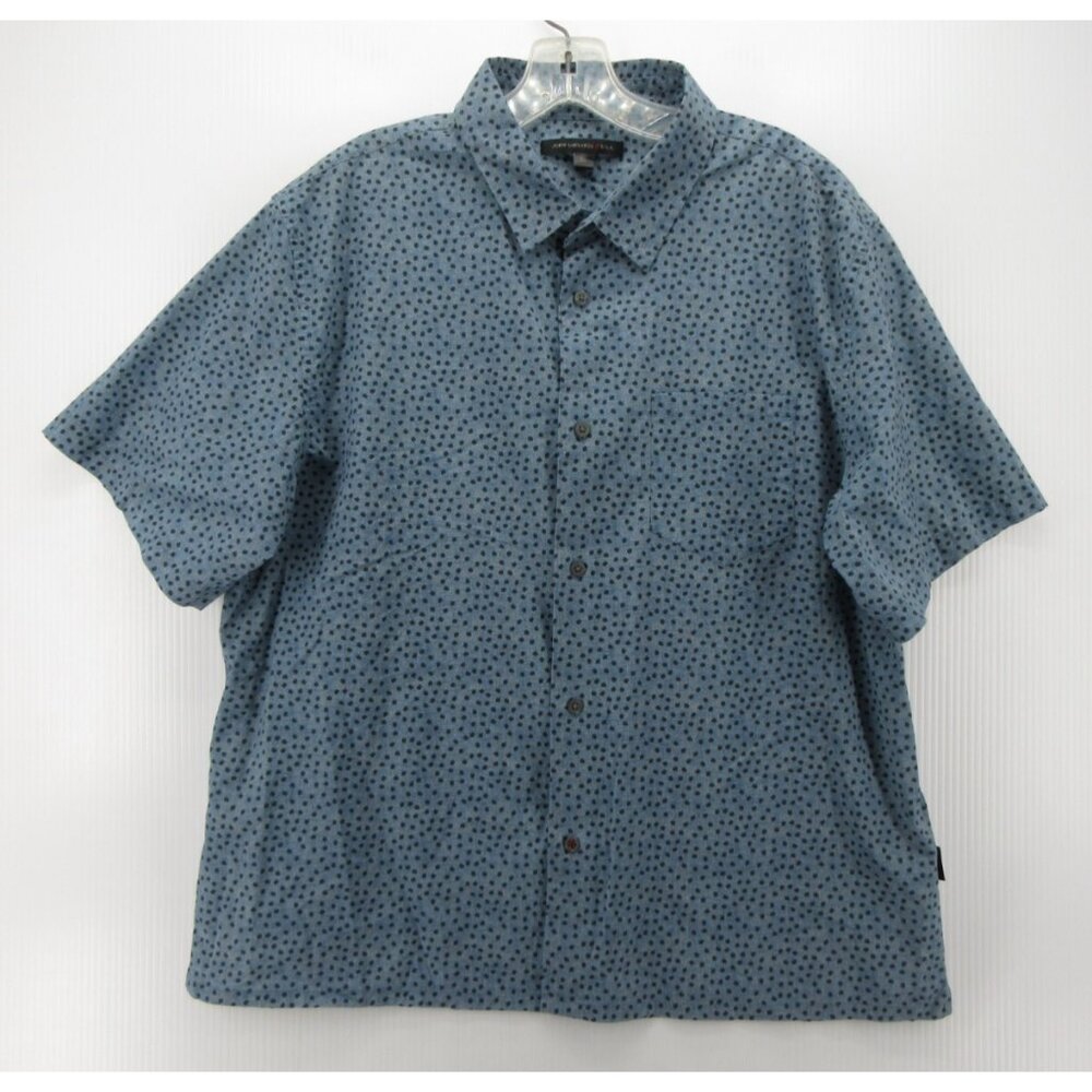 John Varvatos Shirt XL Button Down Camp Polka Dots Collared Casual